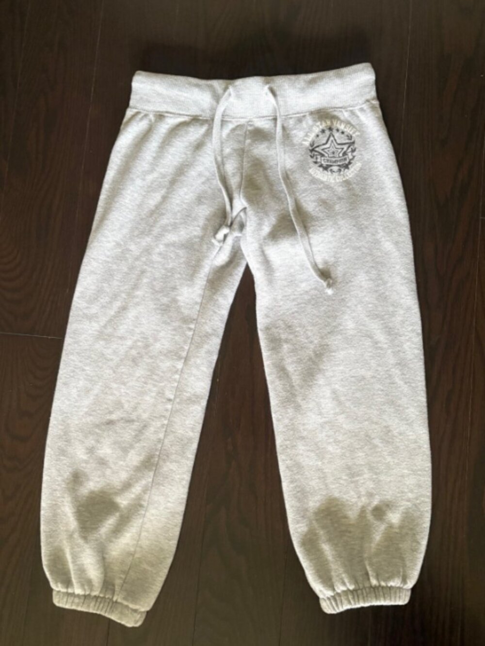 Grey Fleece-Lined Varsity/Capri Pants from Streetwear Society-Authentic Vintage